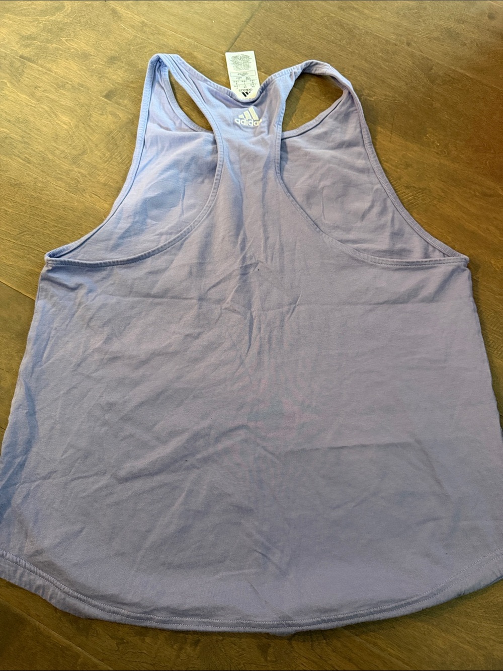 adidas Lavender Racerback Tank with White Logo - Picture 3 of 3